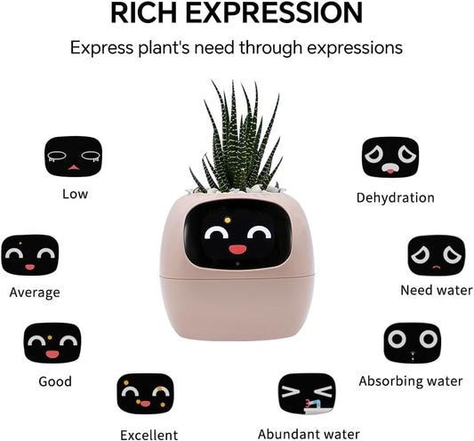 Cultiva con Alegría: Ivy Smart Planter con 49 Expresiones y 7 Sensores Inteligentes